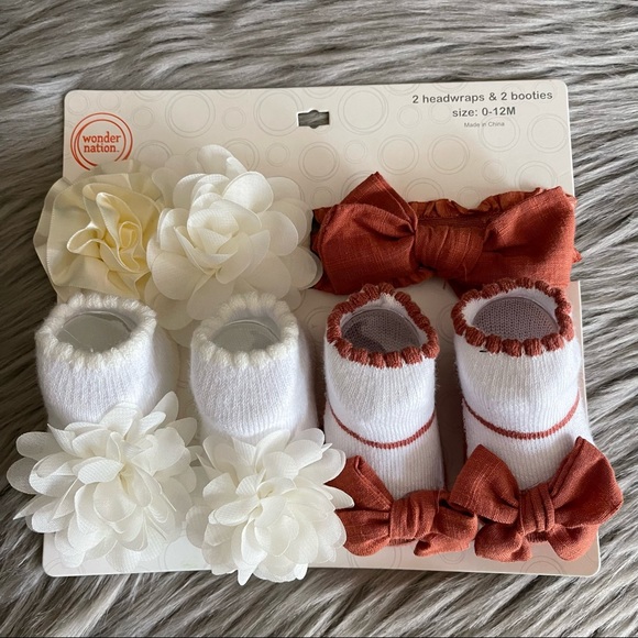 wonder nation Other - Wonder Nation baby girl 2 headwraps and 2 booties size 0-12 months set